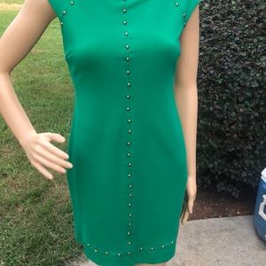 Green beaded dress